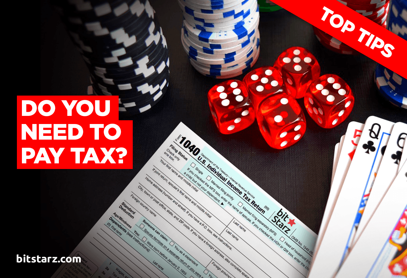 BitStarz-logo-holding-a-tax-return-form