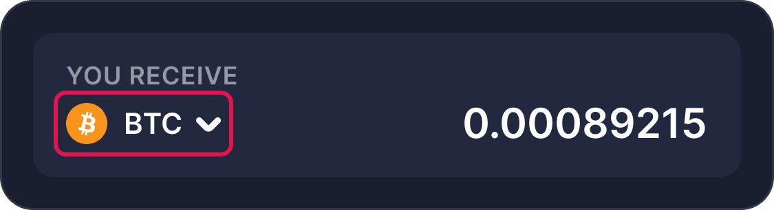 Choose cryptocurrency