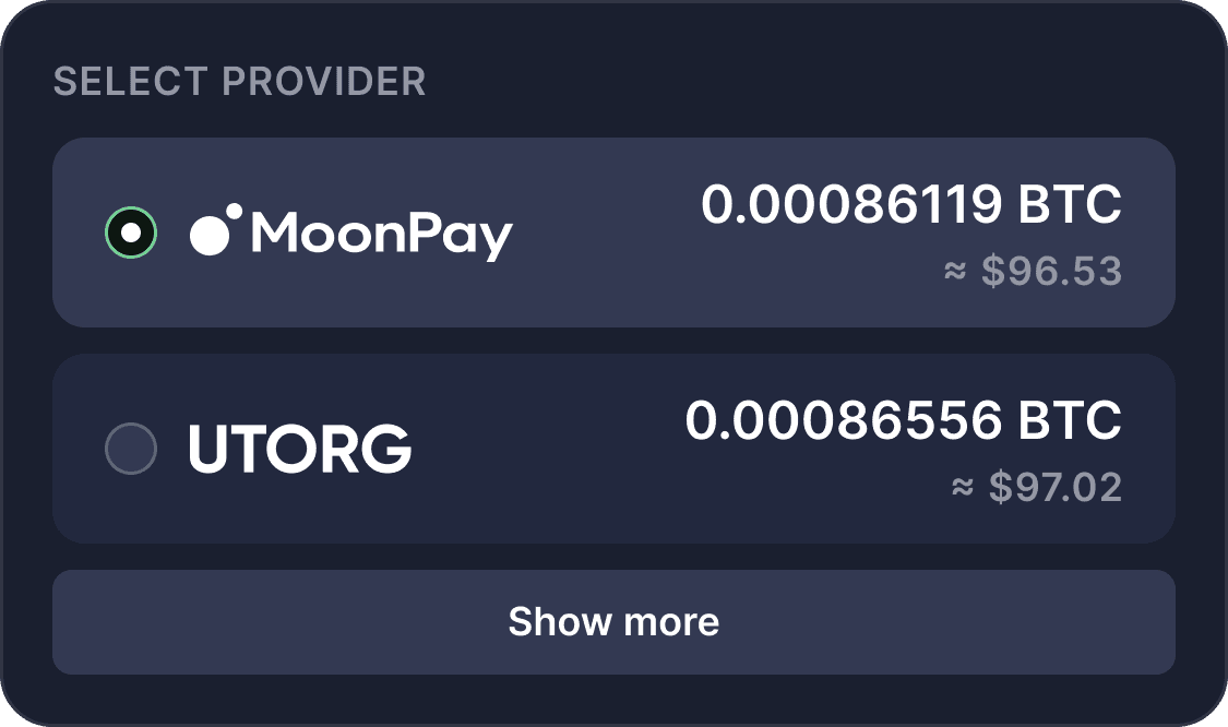 Select provider