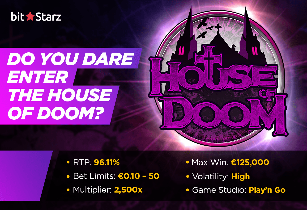 Rock out with the prince of darkness in House of Doom slot