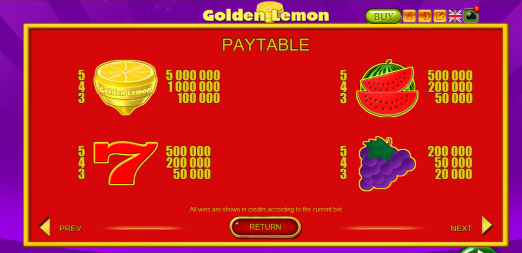 golden lemon sloT