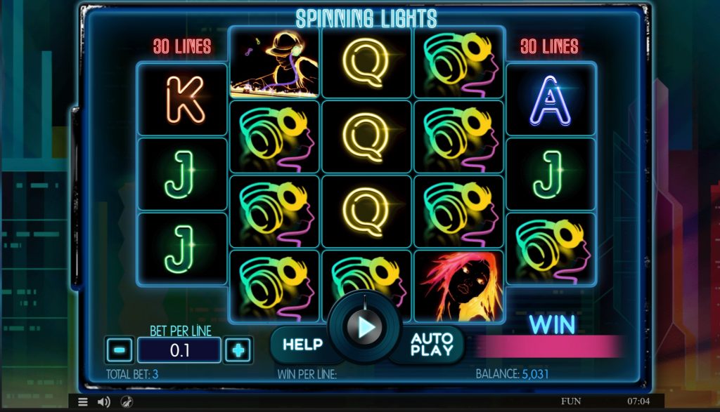 spinning lights slot