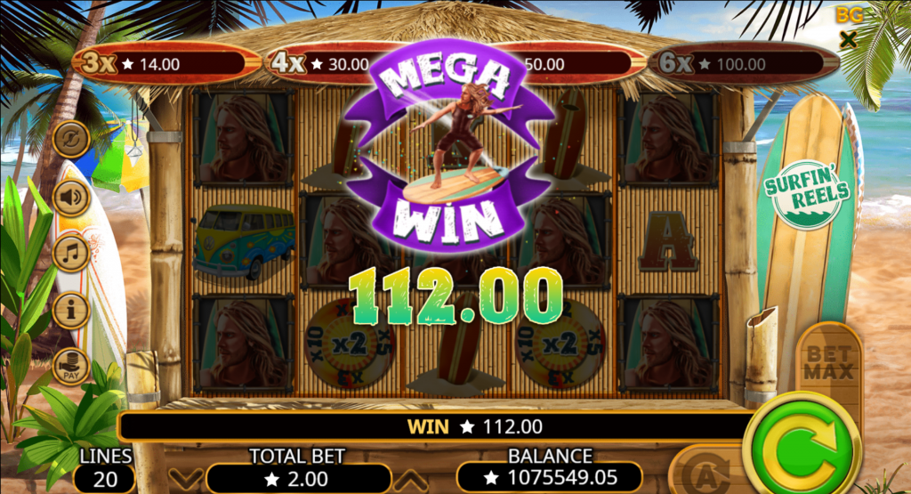 Surfin reels Mega Win
