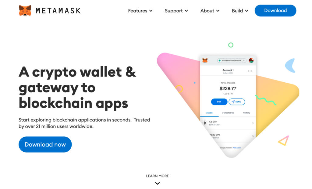 MetaMask home page