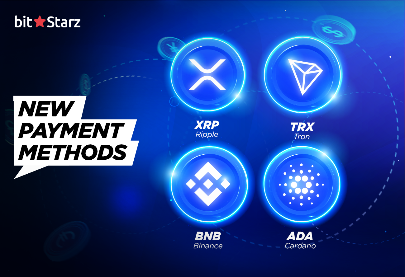 BitStarz-Now-Accepts-XRP,-TRX,-BNB,-and-ADA-Payments!