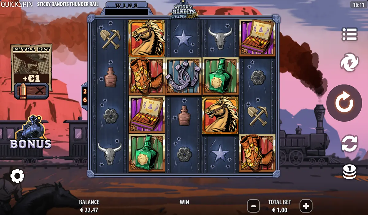Sticky Bandits Thunder Rail Slot- Are Cowboys Cool Again - new