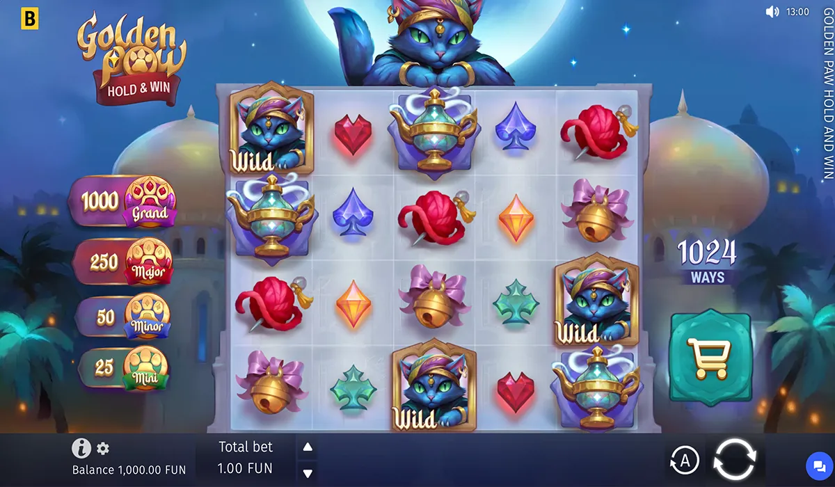 A Cat-Genie Adventure in Golden Paw Hold & Win Slot 1