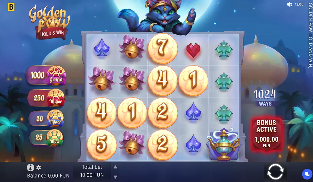 A Cat-Genie Adventure in Golden Paw Hold & Win Slot 2